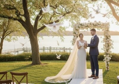 Largada de pombas brancas